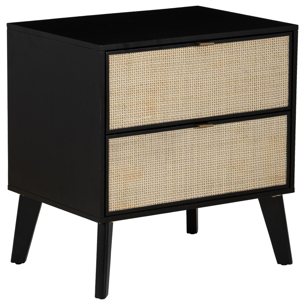 Linon Home Decor Collett 2-Drawer Nightstand in Black, , large