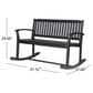 Hearth and Haven Baxter Outdoor Rocking Loveseat in Dark Grey, , large