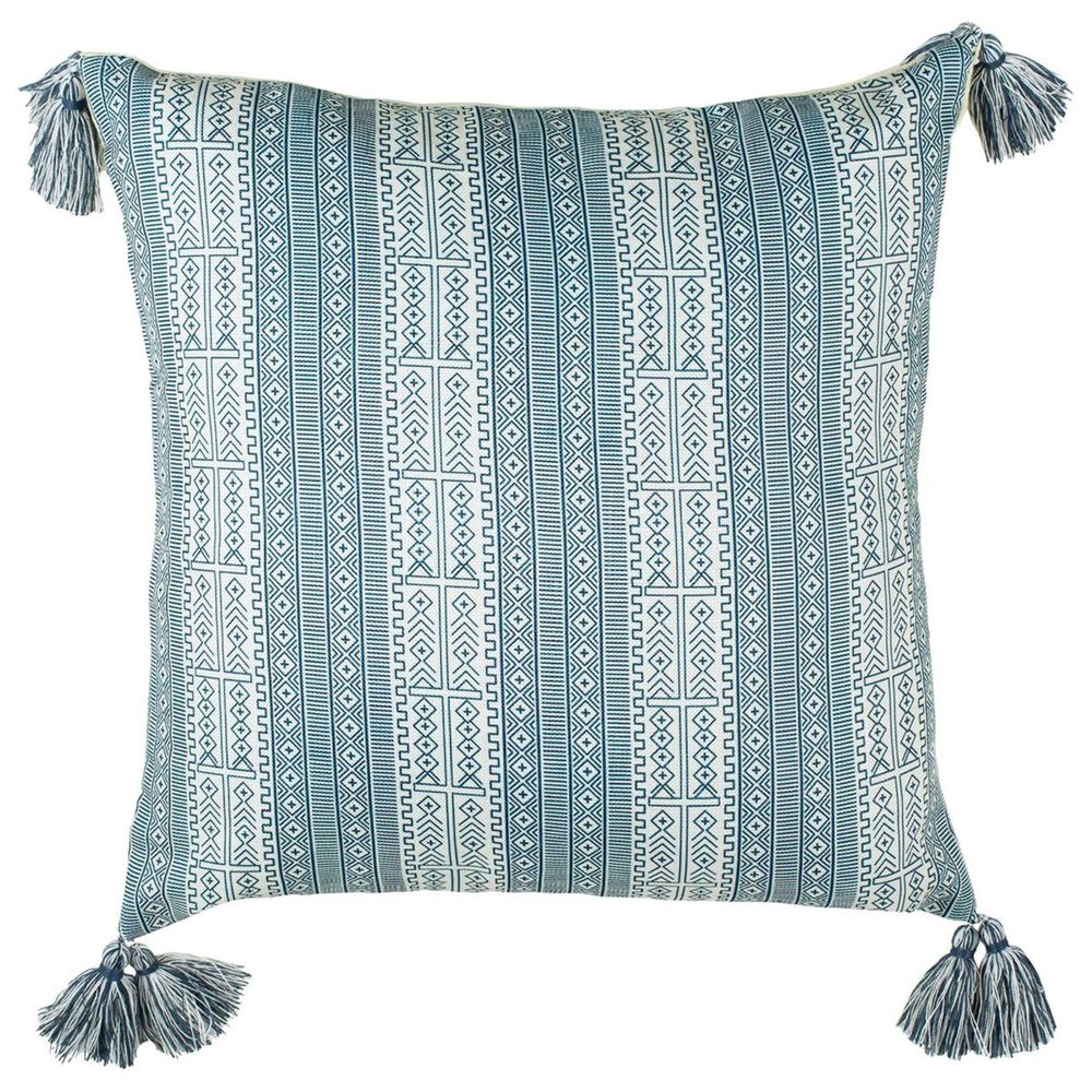 Safavieh Lunette Pillow in White/Blue, , large