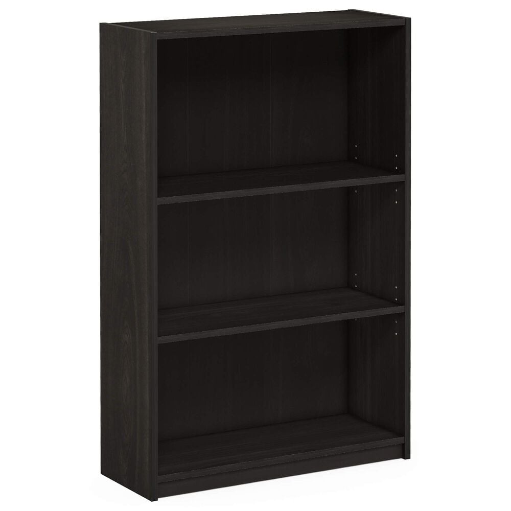 HOMLUX 3-Tier Display Bookshelf with Adjustable Shelves in Espresso, , large