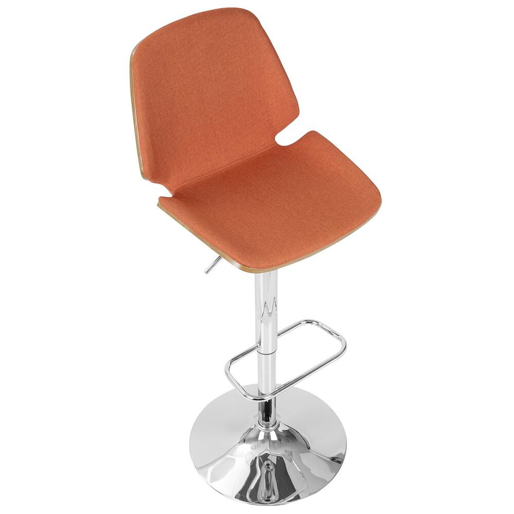 Lumisource Serena Barstool in Orange/Walnut, , large