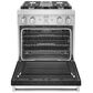 KitchenAid 30" Professional Smart Dual Fuel Range in Imperial Black, , large
