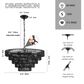 Hearth and Haven 8-Light 5-Layer Rattan Chandelier in Black, , large