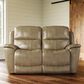 Flexsteel Cade Leather Power Reclining Loveseat with Headrest in Sand, , large