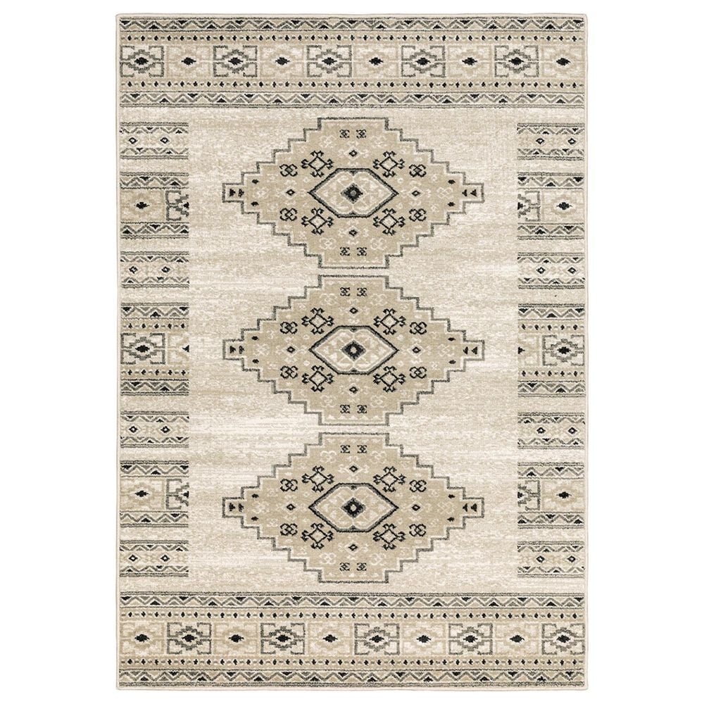 Oriental Weavers Georgia Southwest 643A0 6"7" x 9"2" Ivory and Gray Area Rug, , large