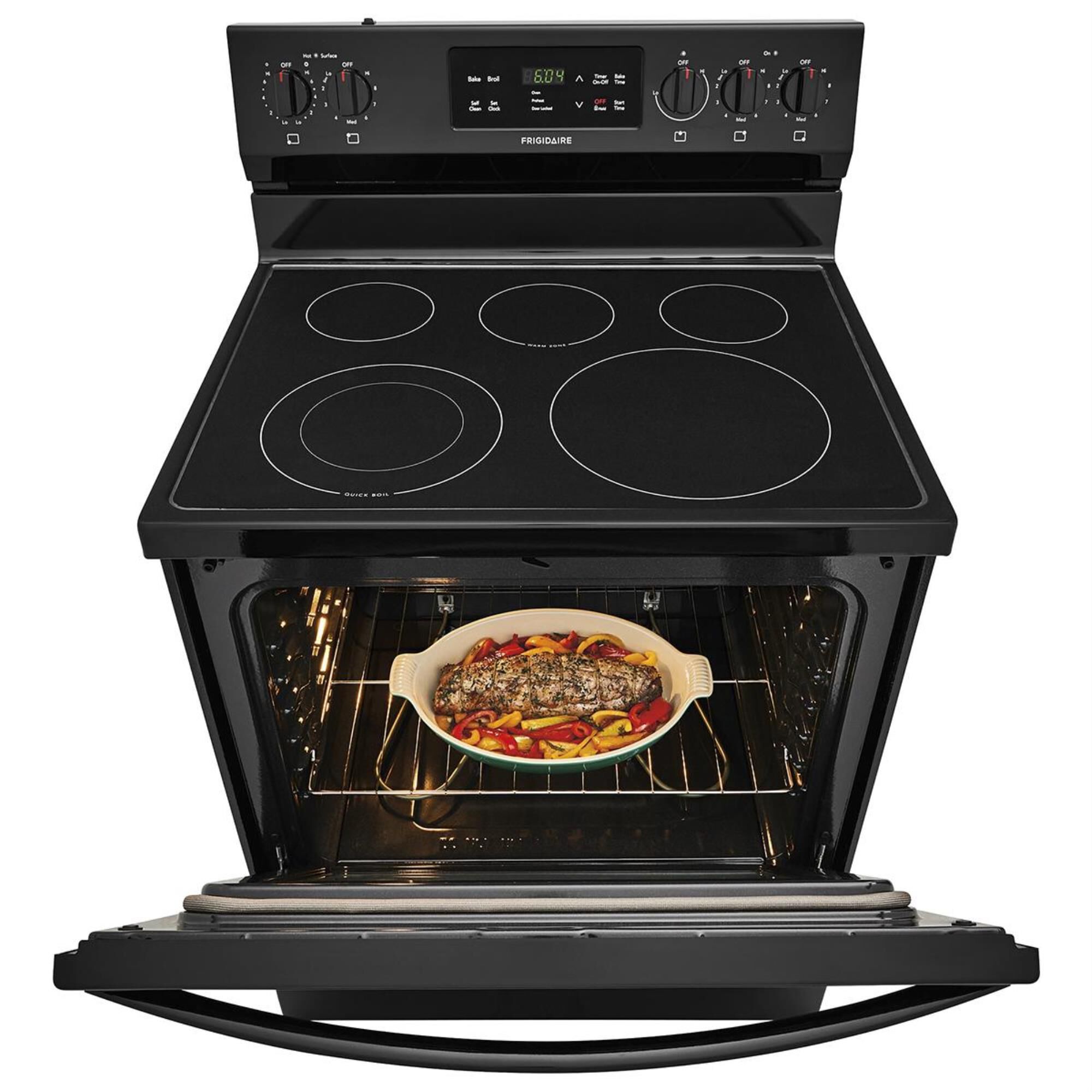 black smooth top electric range