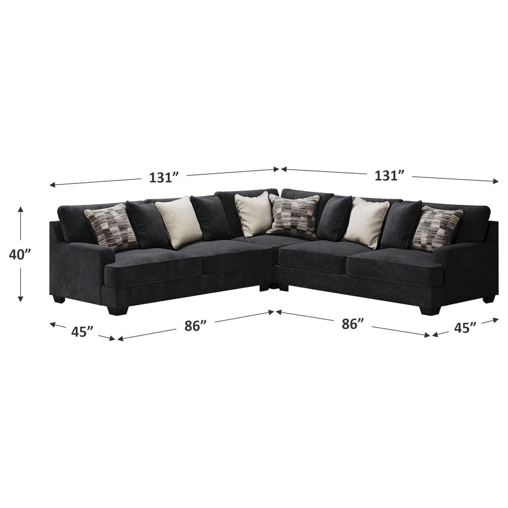 Ashley Lavernett 3-Piece L-Shaped Sectional in Charcoal, , large