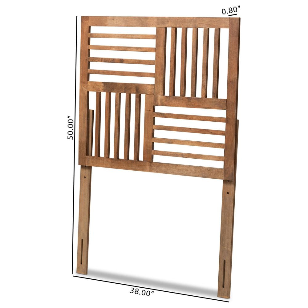 Baxton Studio Adler Twin Headboard in Ash Walnut, , large