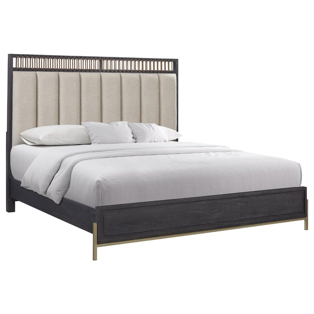 Sterling Timber Elure King Upholstered and Strap Panel Bed with Dresser and Nightstand in Peppercorn, , large