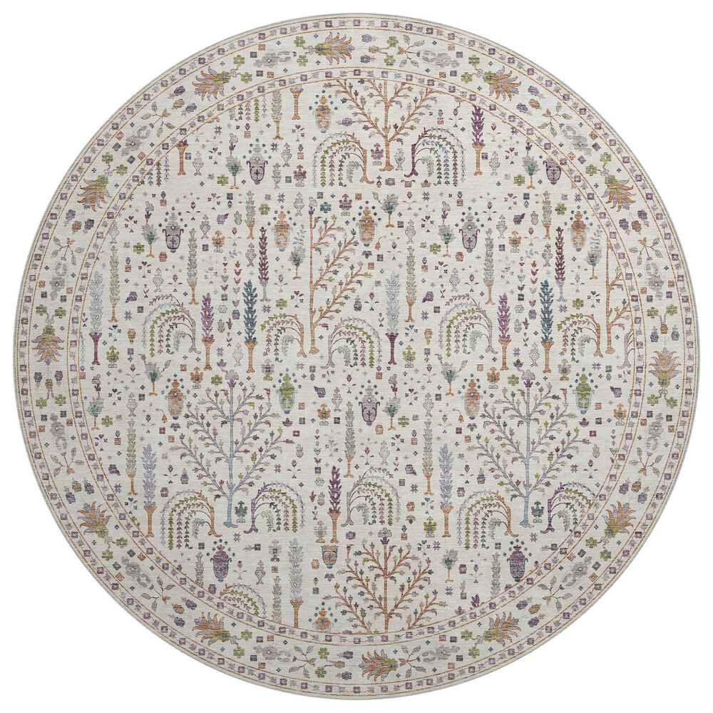 37B Hatay HY5 8" Round Ivory Area Rug, , large