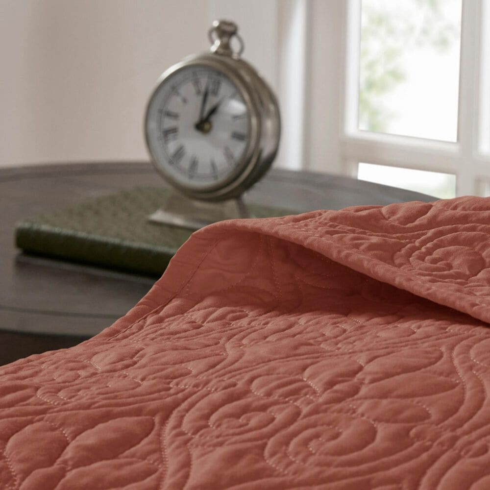 Hampton Park Quebec 3-Piece Full/Queen Quilt Set in Clay Red, , large