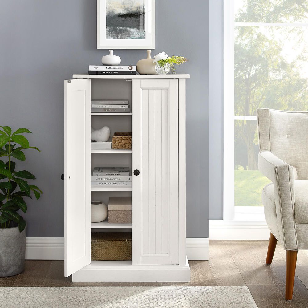 Crosley Furniture Seaside Accent Cabinet in White, , large