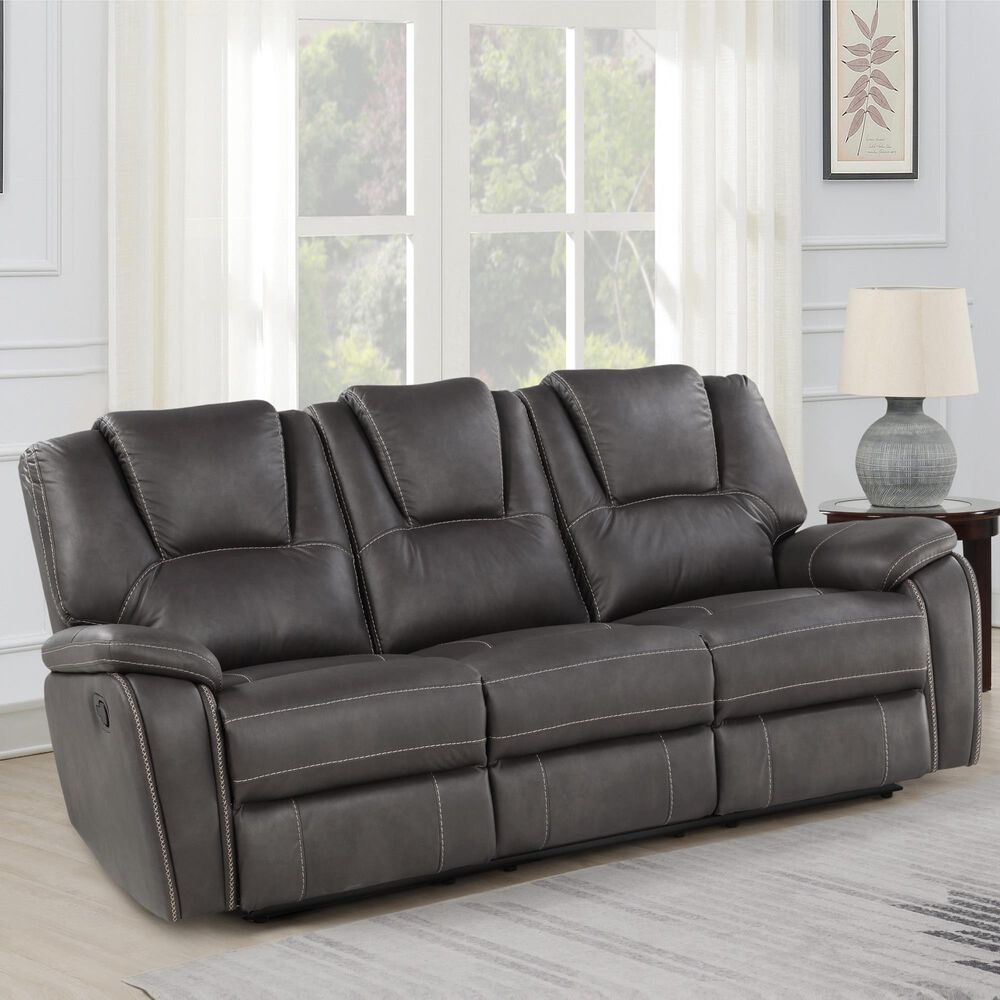 Steve Silver Katrine Manual Reclining Sofa in Charcoal, , large