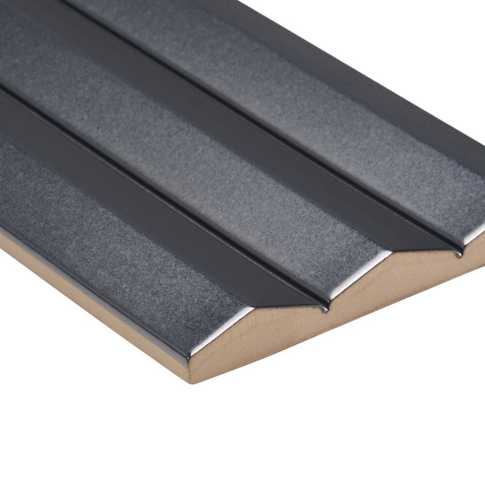 Soho Studio Accordion Metallic Gray 5" x 16" Porcelain Tile, , large