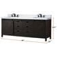 Lexora Home Marsyas 84" Double Bathroom Vanity in Brown with 2 cm White Cultured Marble Top and Rectangular Sinks, , large