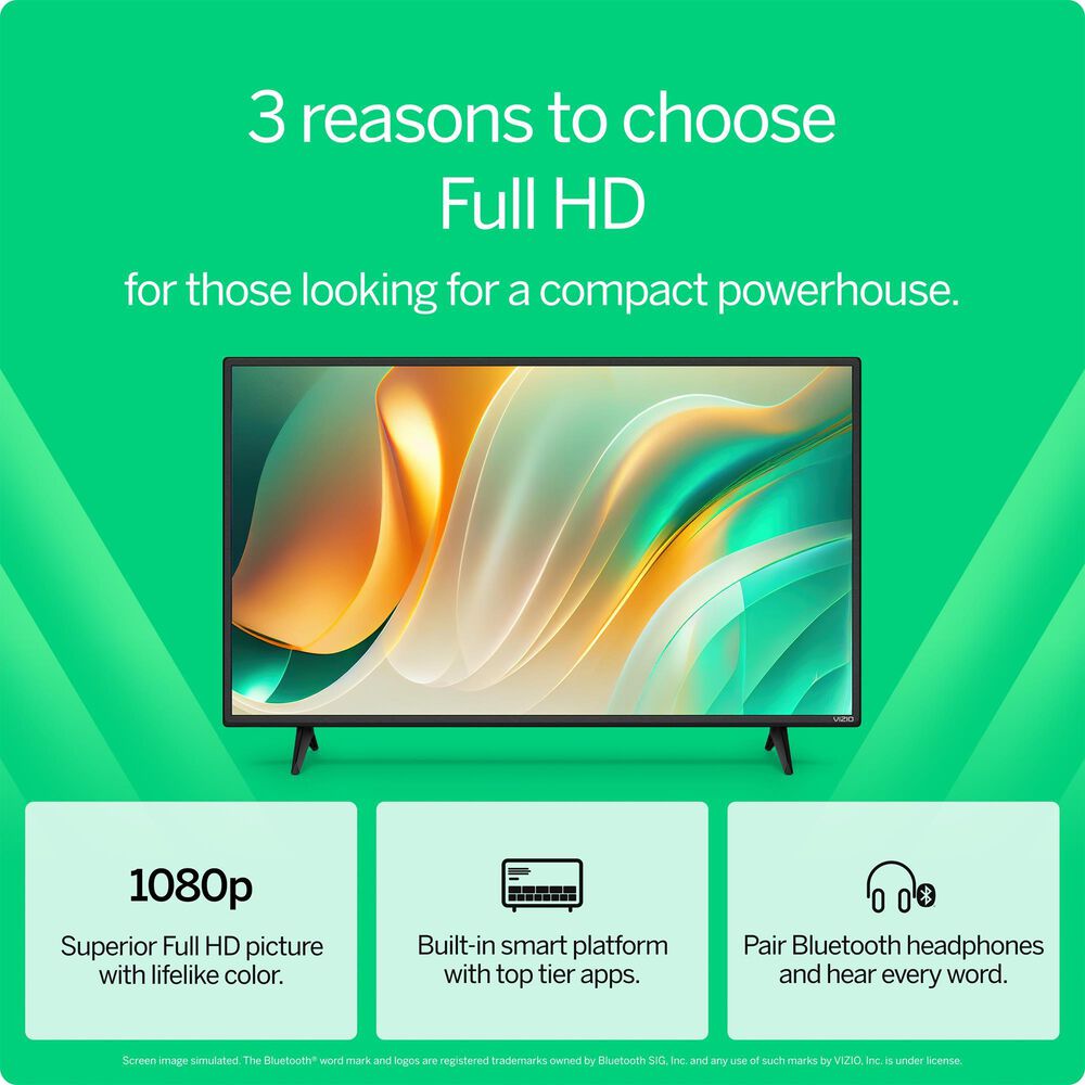 VIZIO 32&quot; Full HD 1080p LED in Black - Smart TV, , large