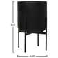 Creative Coop Round Planter with Chevron Pattern on Stand in Black, , large