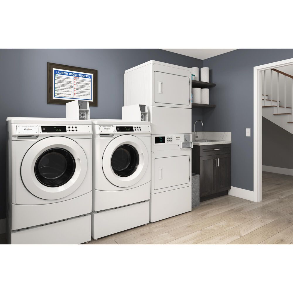Whirlpool 3.1 Cu. Ft. Front Load Washer with Factory-Installed Coin Drop in White, , large