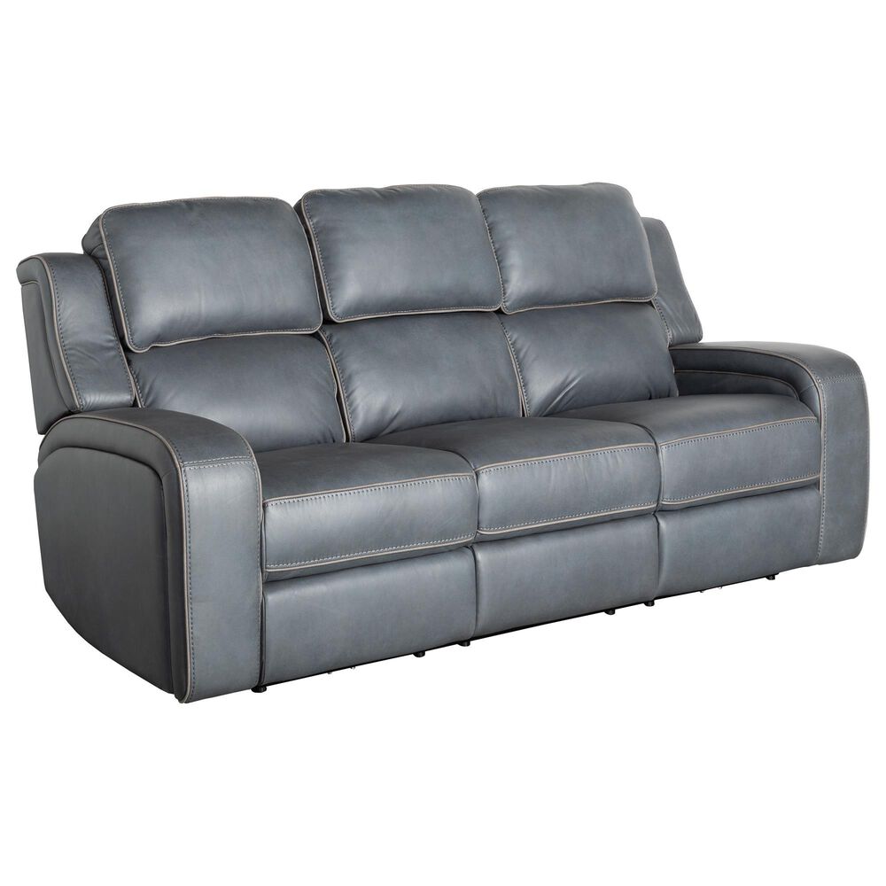 Aurora Furnishings Power Reclining Sofa with Audio in Teramo Steel Blue, , large
