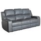 Aurora Furnishings Power Reclining Sofa with Audio in Teramo Steel Blue, , large
