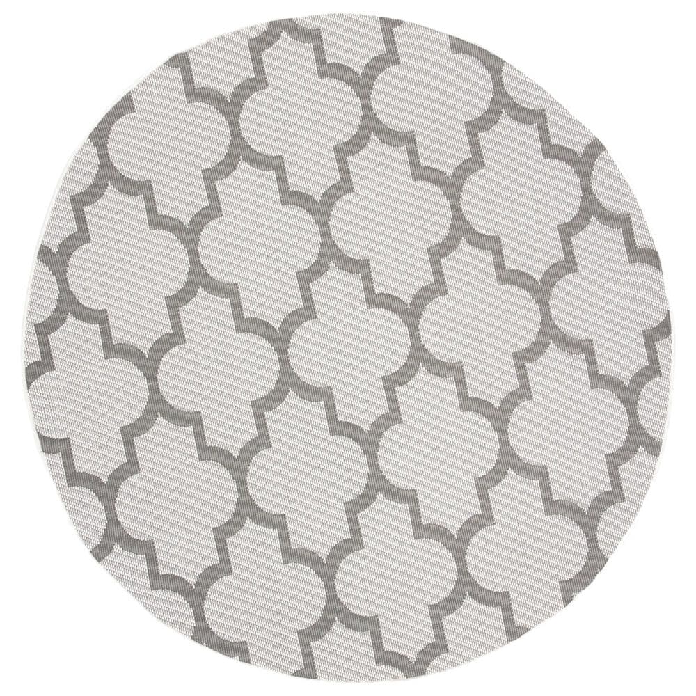 Safavieh Bermuda BMU804B 6"7" Round Ivory and Grey Indoor/Outdoor Area Performance Rug, , large