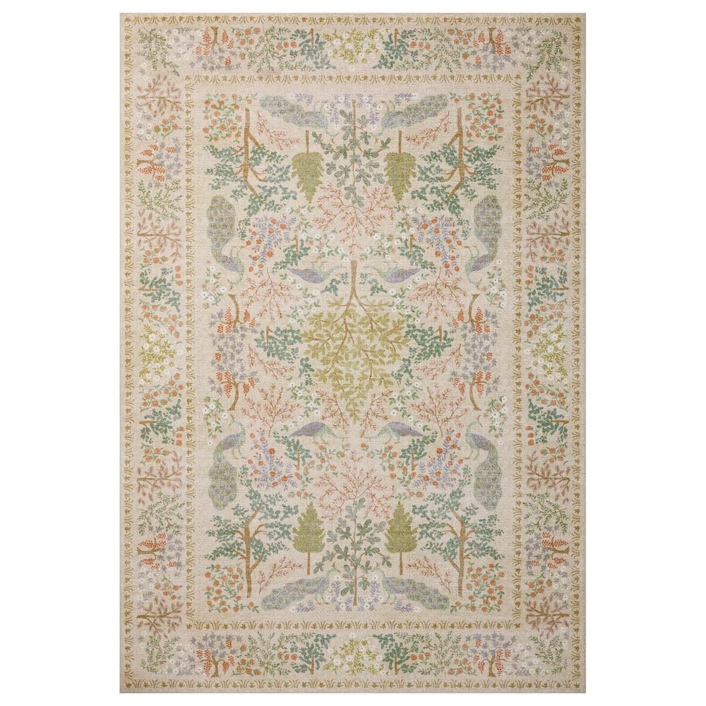 Loloi Canopy Peacock Forest Cream 7"6" Round Area Rug, , large
