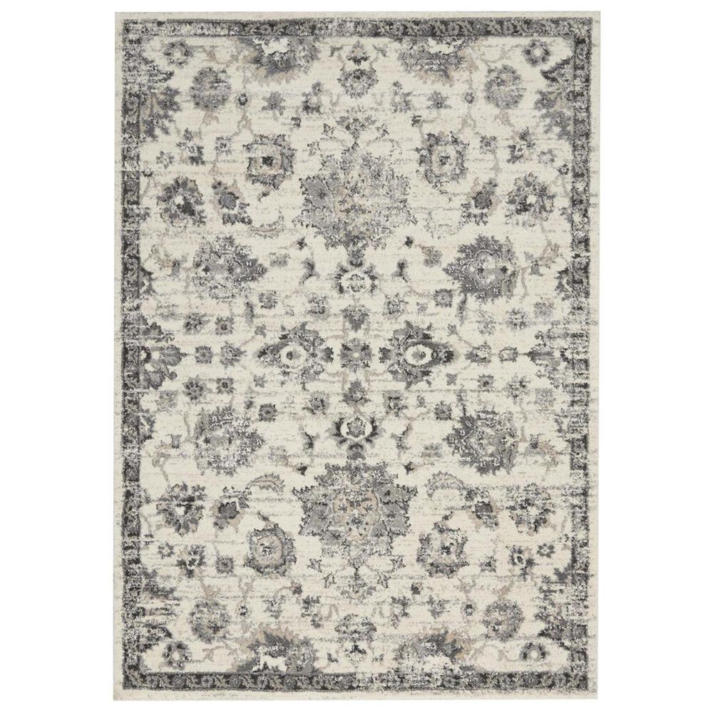 Nourison Fusion FSS15 7"10" x 10"6" Cream and Gray Area Rug, , large