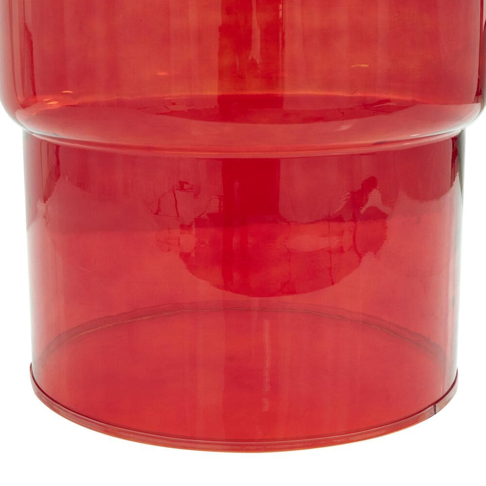 Maple and Jade Glass Modern Accent End Table in Red, , large
