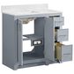 37B Lucerne 36" Single Bathroom Vanity Cabinet in Soft Blue with Marble Top and Backsplash, , large