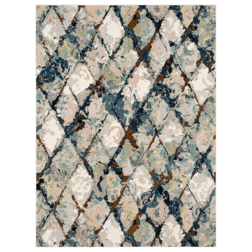 Karastan Epiphany Eroded Diamonds  2"4" x 7"10" Alabaster Runner, , large