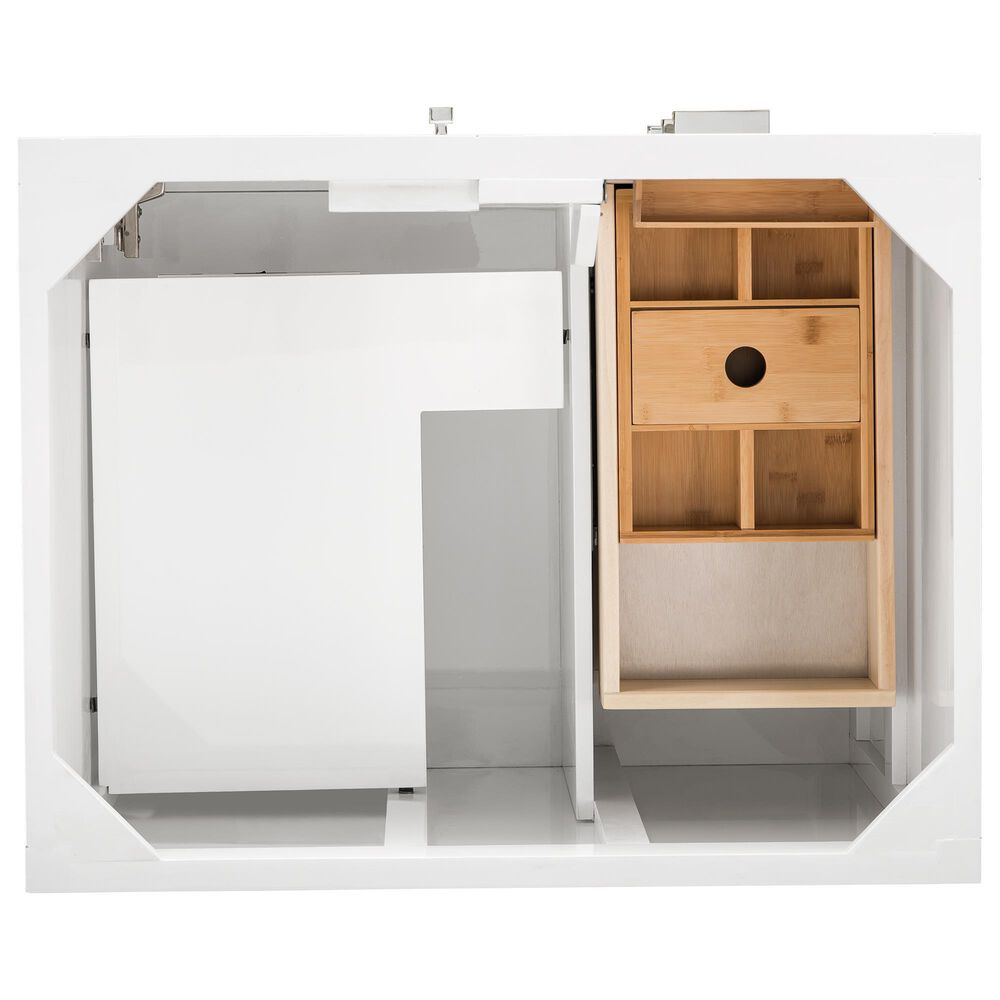 James Martin Vanities Addison 30&quot; Single Bathroom Vanity in Glossy White with Single Hole 3 cm White Zeus Quartz Top and Rectangular Sink, , large
