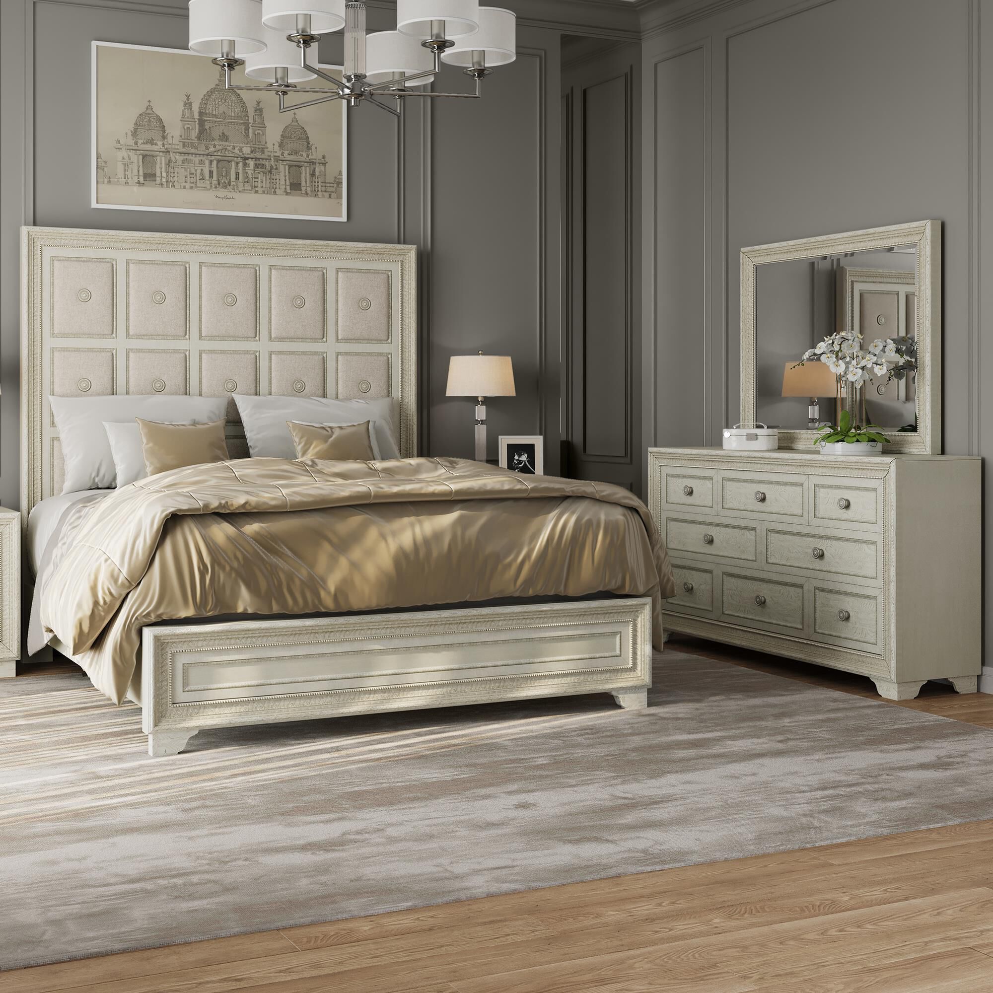 Cream queen bedroom hotsell set