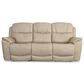 Flexsteel Crew 2-Piece Leather Power Reclining Living Room Set in Pebble, , large