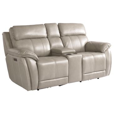 Bassett Levitate Power Reclining Console Loveseat in Nickel, , large