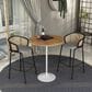 Leisuremod LeisureMod Verve Collection Modern Bar Height Table White Base with 36 Round Cognac Brown MDF Top, , large