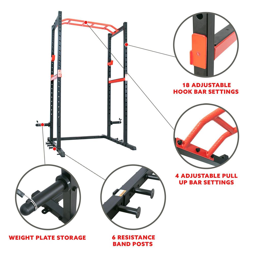 Sunny Health &amp; Fitness Power Zone Advanced Multifunction Squat Power Cage in Black, , large