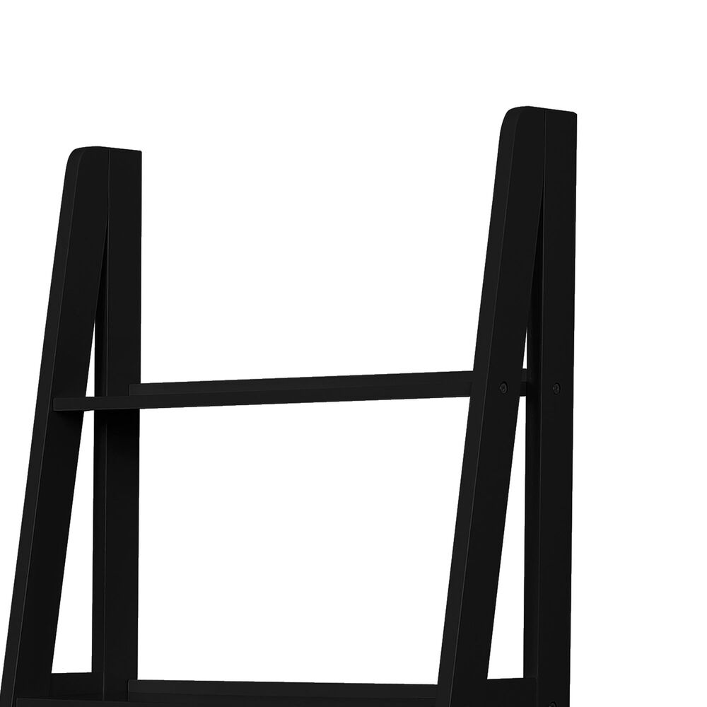 Linon Home Decor Acadia 5-Shelf Ladder Bookcase in Black, , large
