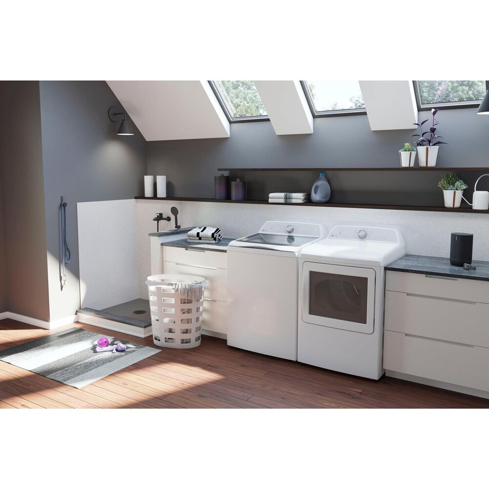 GE Profile 7.4 Cu. Ft. Electric Dryer with Sanitize Cycle and Sensor Dry in White, , large