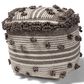 Baxton Studio Eligah Pouf in Ivory and Brown, , large