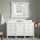 James Martin Vanities Brittany 30" Single Bathroom Vanity in Bright White with 3 cm Eternal Marfil Quartz Top and Rectangle Sink, , large