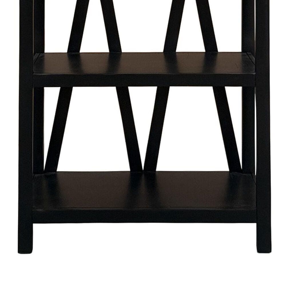 Woodland &amp; Co Airline 76" Bookcase in Pure Black, , large