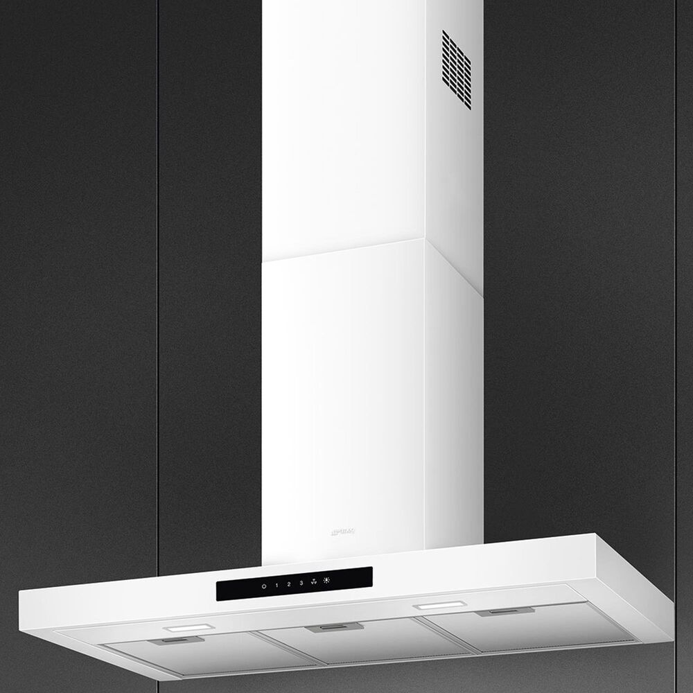SMEG 36" Flat T-Shape Universal Brushed Hood in Matte White, , large