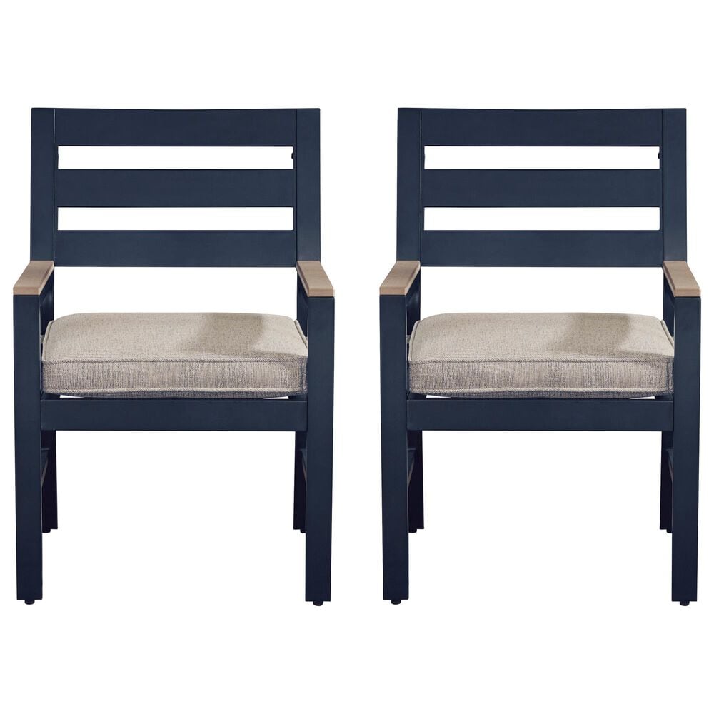 Ashley East Beach Arm Chair in Navy Blue and Driftwood (Set of 2), , large