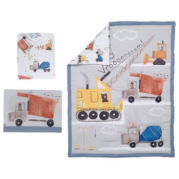 Lambs & Ivy Construction Zone 3-Piece Crib Bedding Set in Blue, Yellow, White and Red, , large