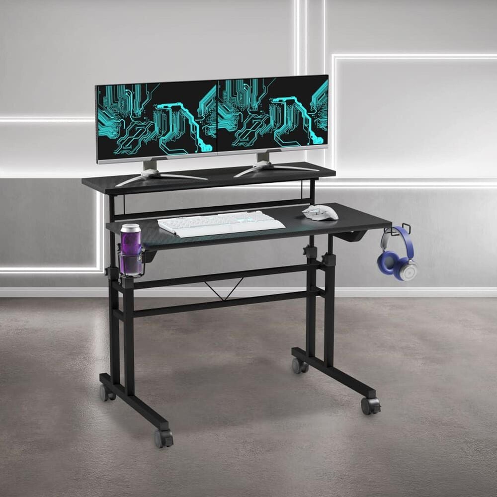 Rta Products Llc Galaxy Rolling Writing Desk in Black, , large