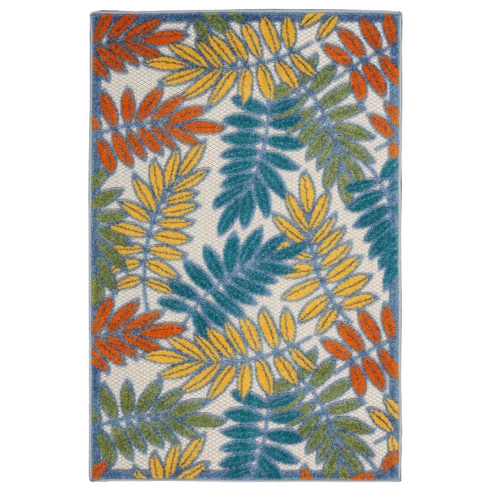 Nourison Aloha ALH18 2"8" x 4" Ivory and Multicolor Indoor/Outdoor Area Rug, , large