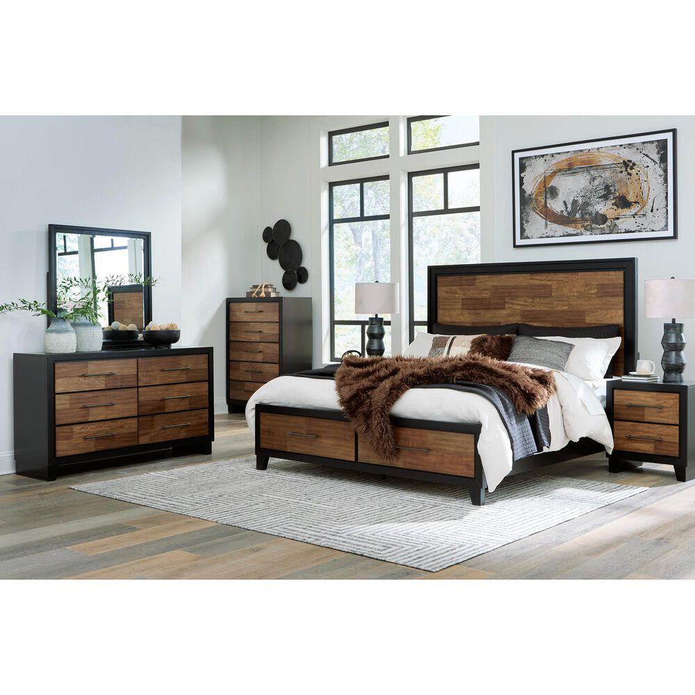 Ashley Kraeburn 2-Drawer Nightstand in Brown and Satin Black, , large