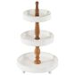 Maple and Jade 3-Level Tiered Server in Distressed White and Brown, , large