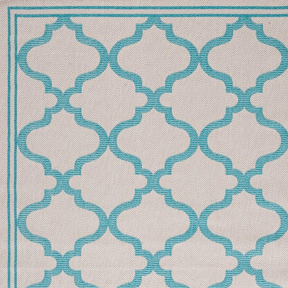 Safavieh Bermuda 3&#39; x 5&#39; Beige and Aqua Indoor/Outdoor Area Performance Rug, , large