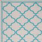 Safavieh Bermuda 3" x 5" Beige and Aqua Indoor/Outdoor Area Performance Rug, , large